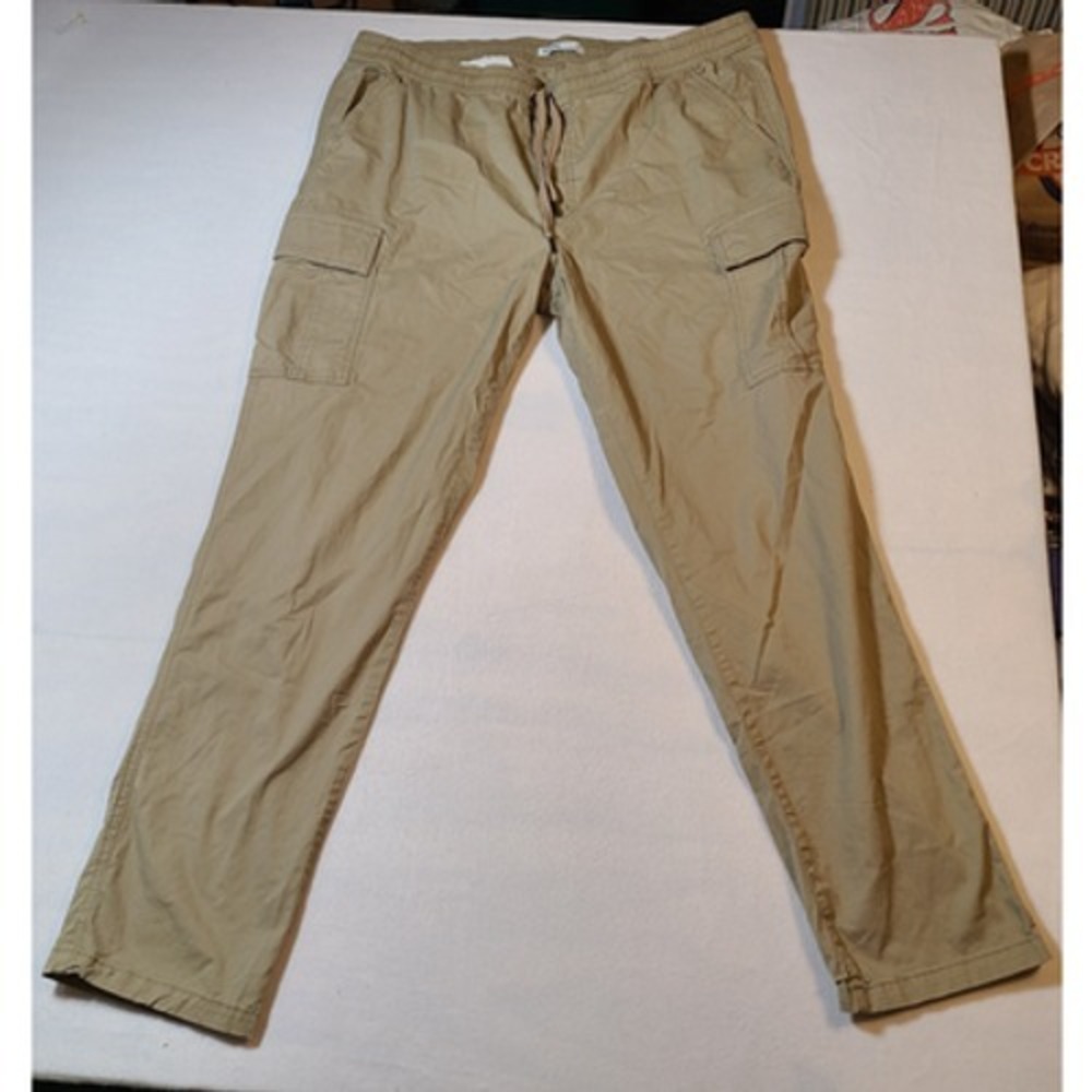 Sonoma Goods For Life Cargo Pants Men XL Khaki Drawstring Elastic Jogger Utility